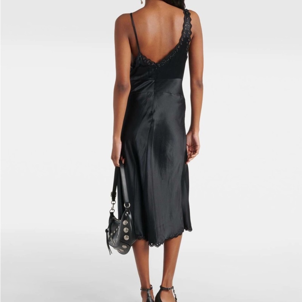 Isabel Marant Ayrich asymmetrical embroidered silk midi dress - Picture 3 of 9